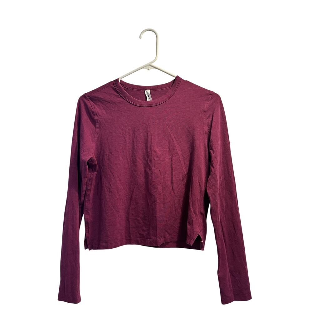 Lululemon Women’s Size 4 Long Sleeve Top Berry Pink Lyocell Linen Stretch